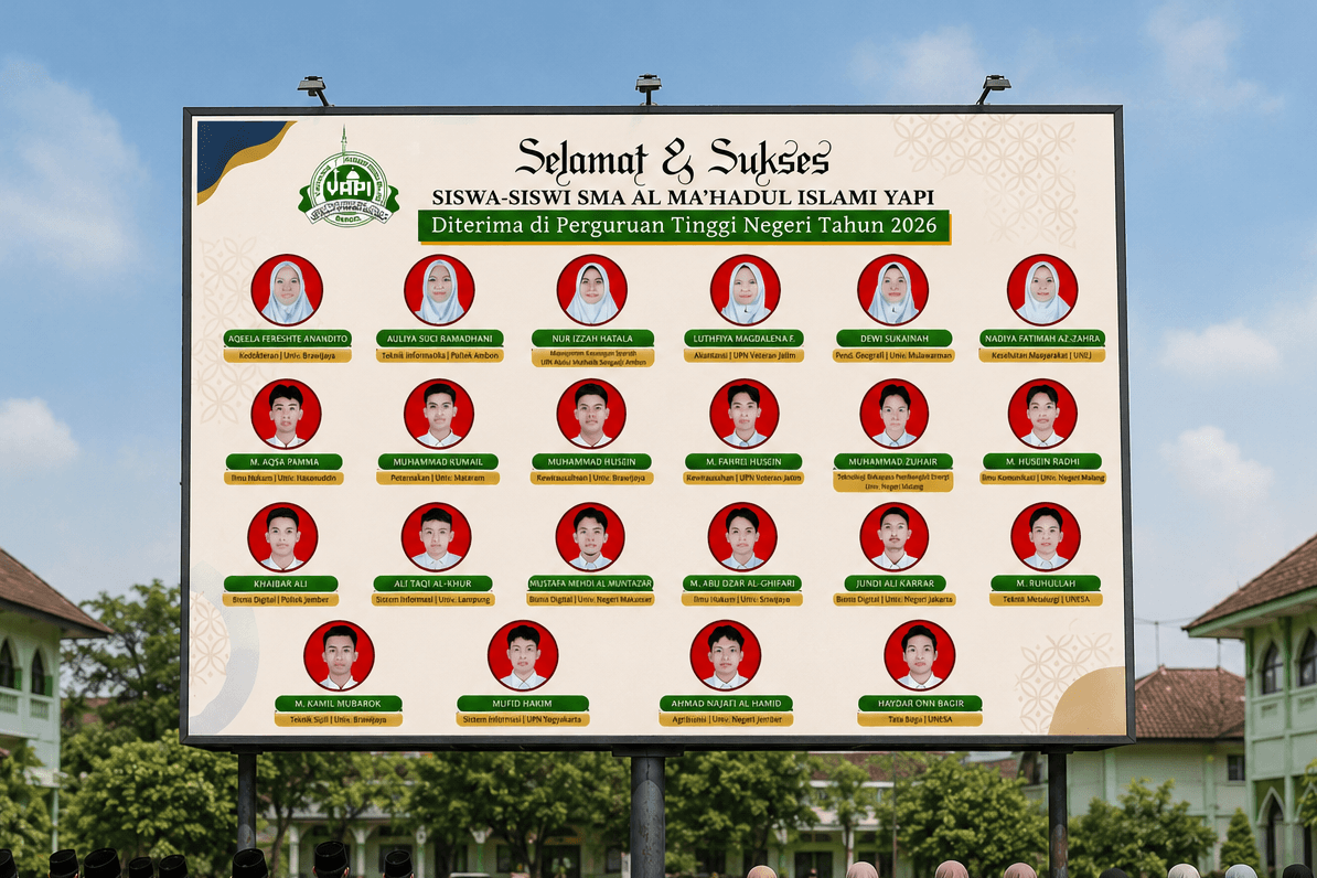 Selamat! 22 Siswa-siswi SMA Al-Ma'hadul Islami Beji Lolos di Berbagai Perguruan Tinggi Negeri Ternama Indonesia Tahun 2026